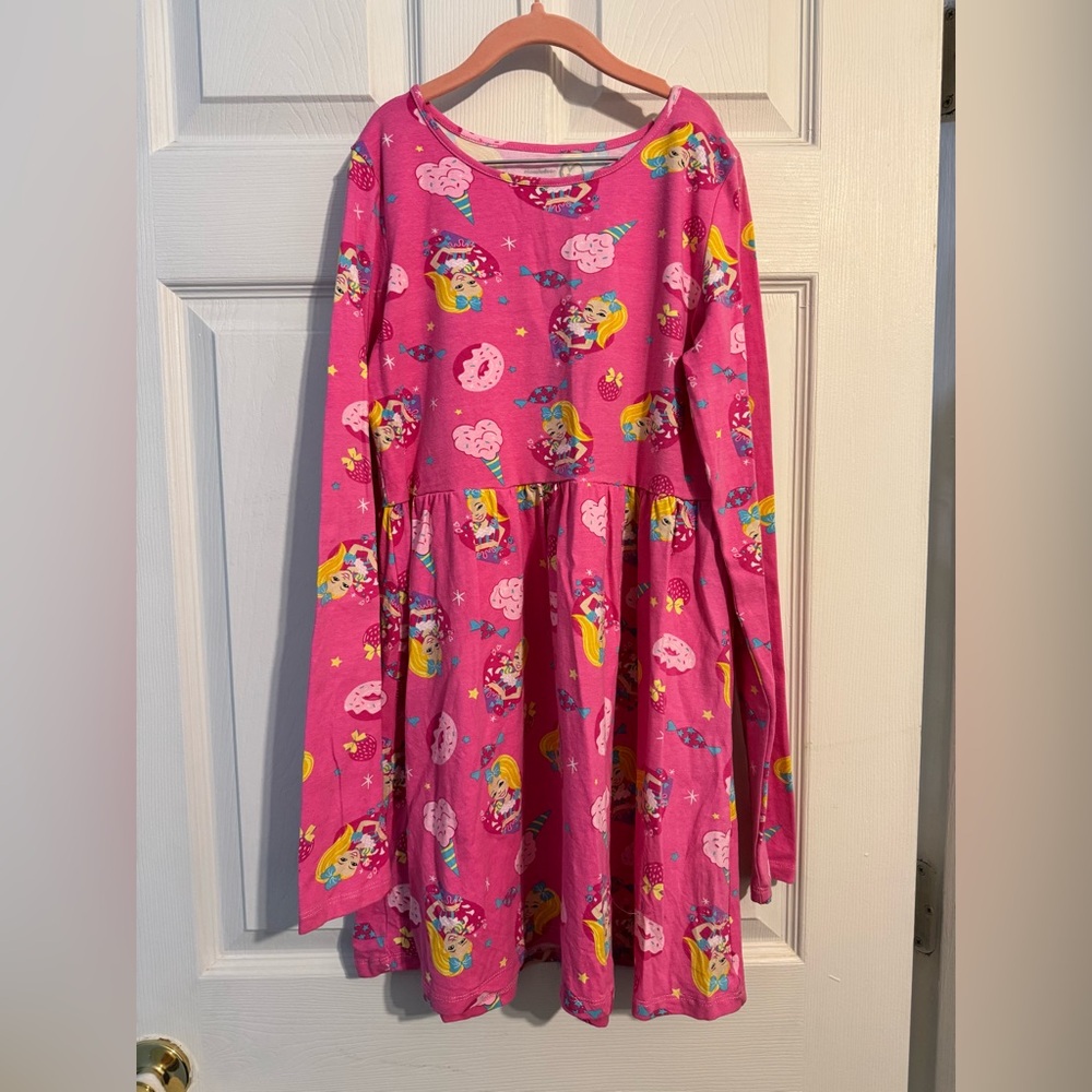 JoJo Siwa Bright Pink Character Print Long Sleeve Dress